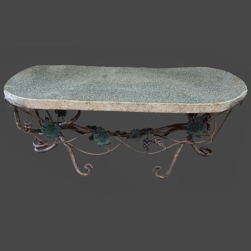 Granite Bench With Iron Base