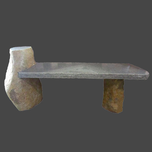 Granite Boulder Bench with Side leg